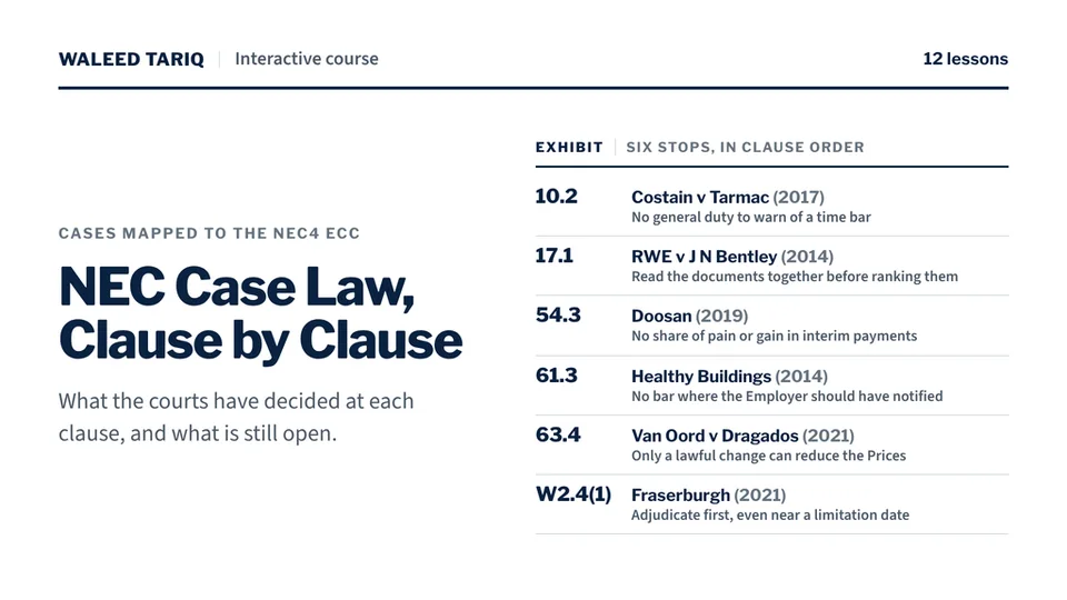 NEC Case Law, Clause by Clause