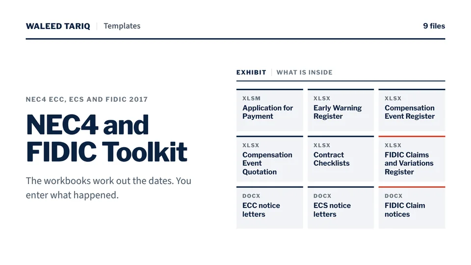 The NEC4 and FIDIC Toolkit